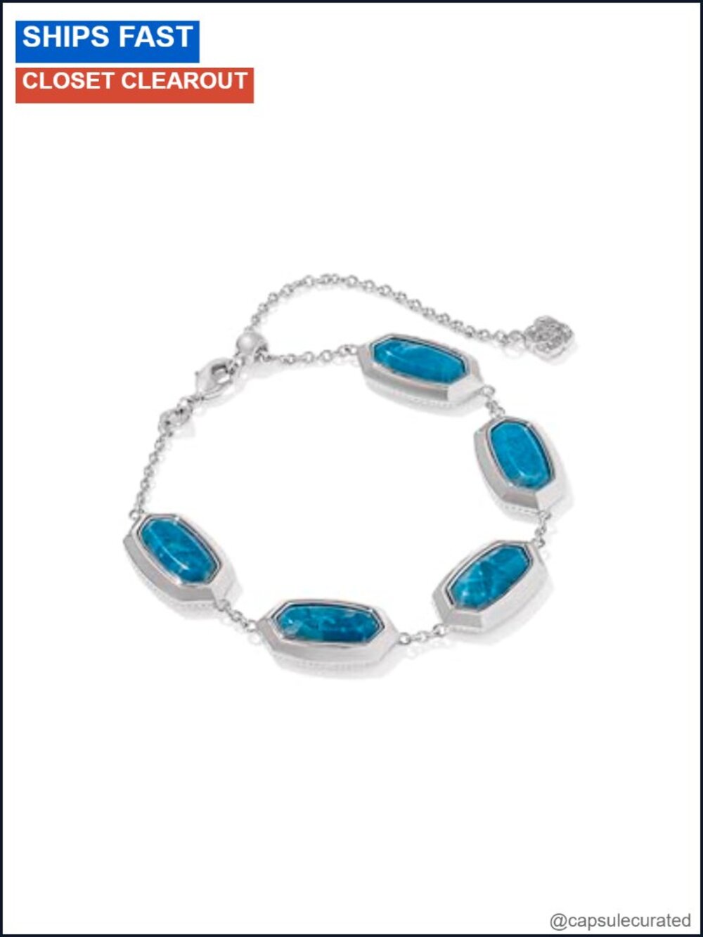 Kendra Scott Elaina Bezadelicate Chain Bracelet Silver-Tone Adjustable Fashion